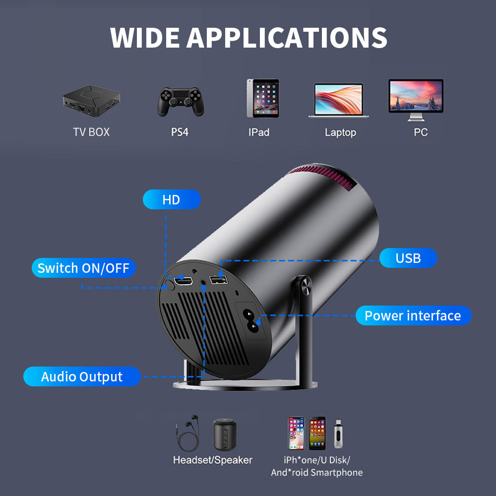 Hy300pro Short Focus Projector Home Living Room
